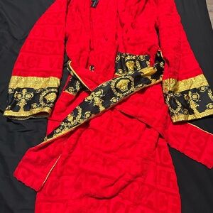Versace Red and Gold Women's Robe